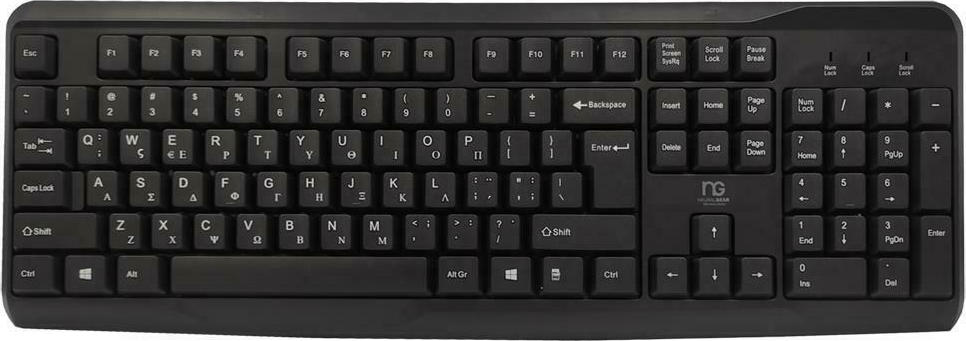 NG ΠΛΗΚΤΡΟΛΟΓΙΟ KB301GR USB BLACK
