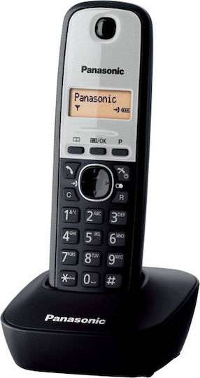 Panasonic KX-TG1611 Ασύρματο Τηλέφωνο με Ελληνικό Μενού Μαύρο-Ασημί