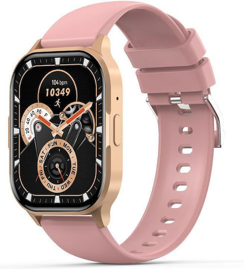 XO J10 AMOLED SCREEN STAR MIST MAGNETIC SQUARE SMART WATCH, CALL FUNCTION, ΡΟΖ