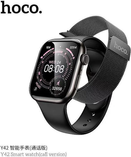 HOCO Y42, SMARTWATCH, CALL VERSION, ΜΑΥΡΟ